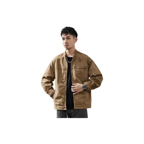 Jeep Denim Jackets Men Khaki