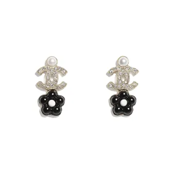 CHANEL Earrings Women's Black
