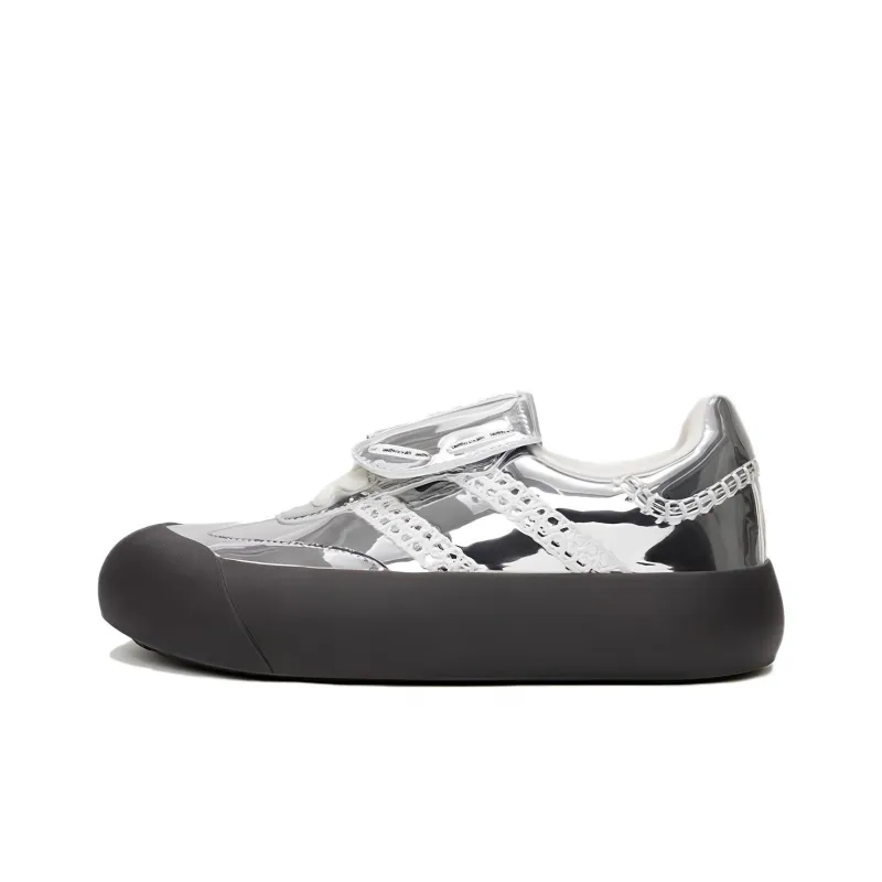 GOOD BAI DUM DUM Low Top Skateboard Shoes Unisex Silver-0