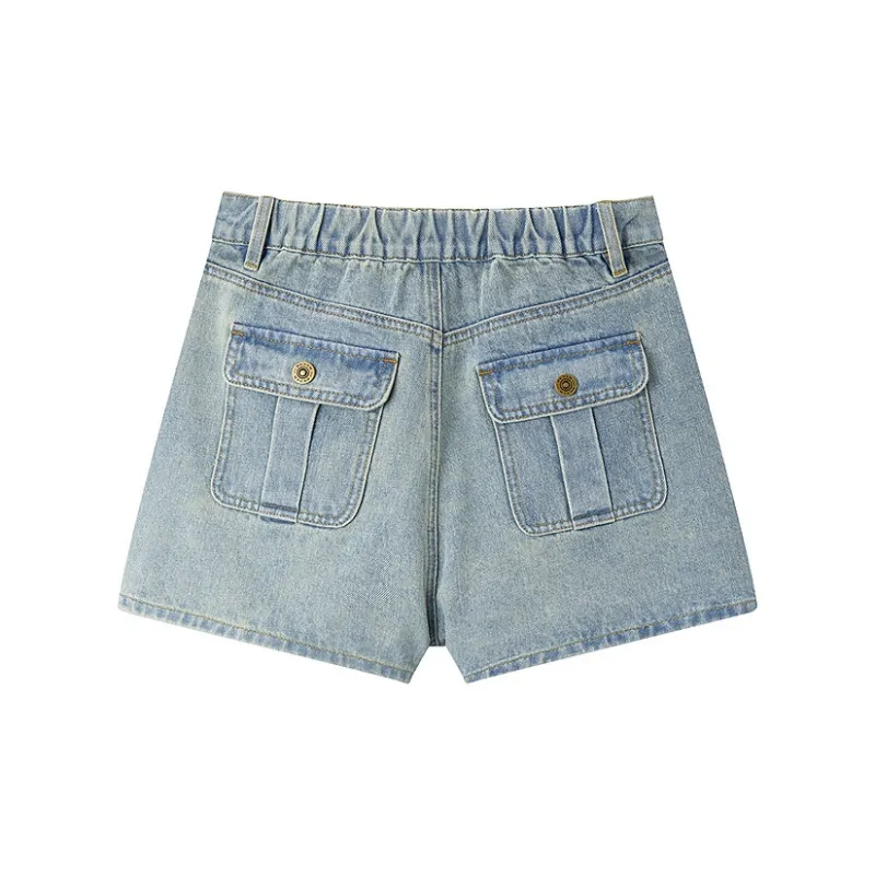LEDIN Denim Shorts Women's Light Denim Blue-1