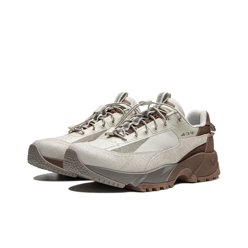 LiNing CF Hiking Pro Shock absorbing And Waterproof Low Top Casual Shoes Men's Gray Brown-2