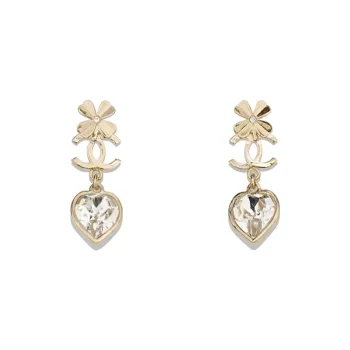 CHANEL Metal, Rhinestone Earrings Women's