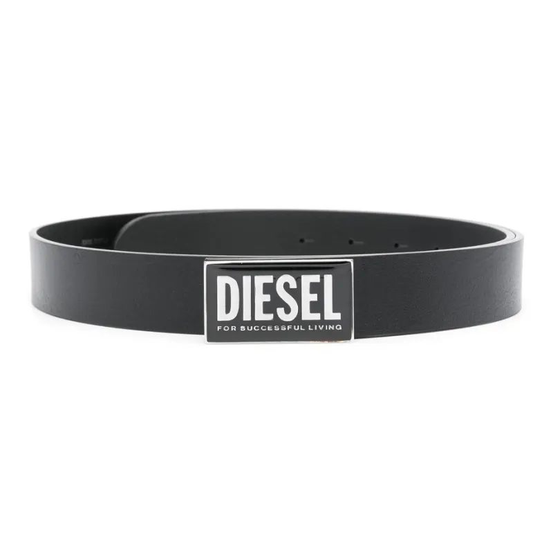 DIESEL Logo plaque Leather Belt-0