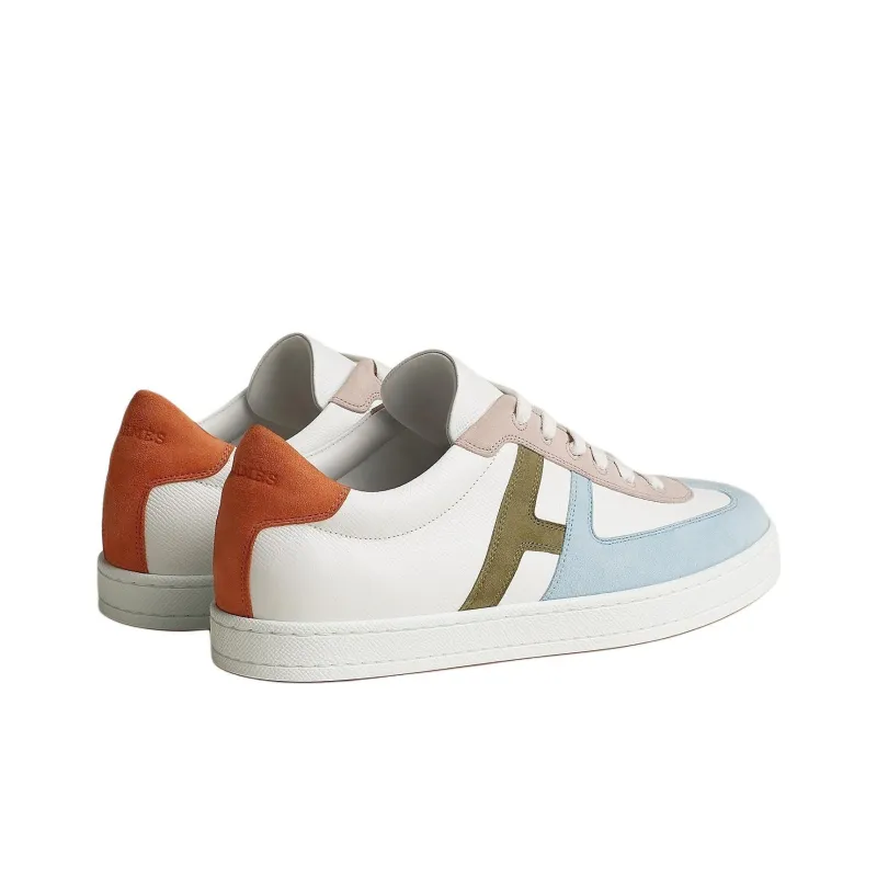 HERMES Boomerang Low-Top Skateboard Shoes Men's White Blue-2