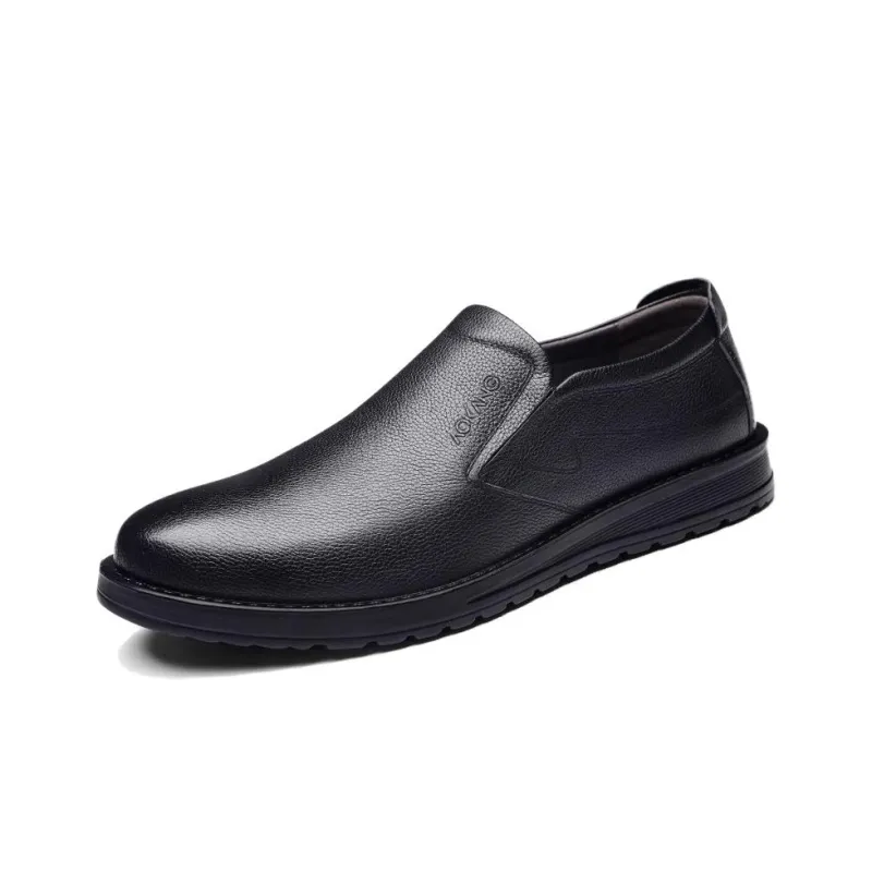 AOKANG Slip-on Leather Shoes Men's Casual Shoes Men's Black Brown-0
