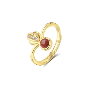 CHIC ZONE Agate Jade Rings Women's