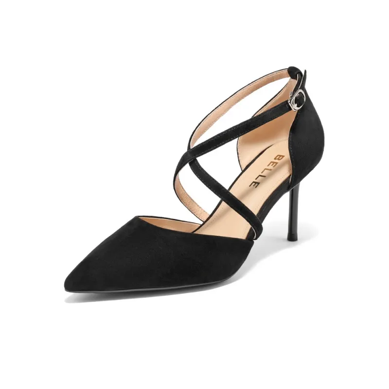 BELLE One Strap Sandals 7.5CM Women's Gold, Black-1