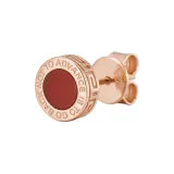 Rose Gold Red Coral Stud Earrings, Single
