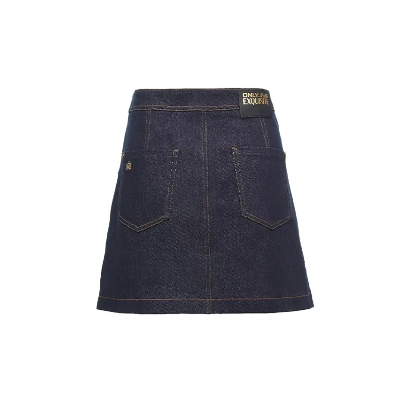 ONLY Denim Short Skirts Women's 810 Washed Denim Blue 810JEANS BLUE-1