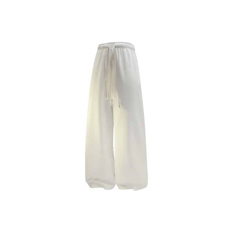 GWAF Classic Basic Solid Color Versatile Minimalist Style Drawstring Lace Up Casual Straight Fit Pants Unisex-26