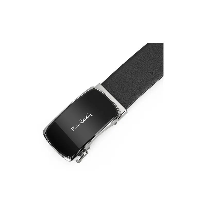 PIERRE CARDIN Top Grain Cow Leather Belts Men's Black 3.5cm-4