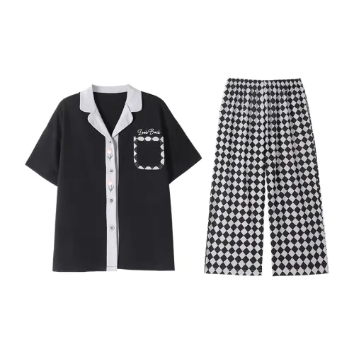 Tianmicat Pajama Set Women's Black
