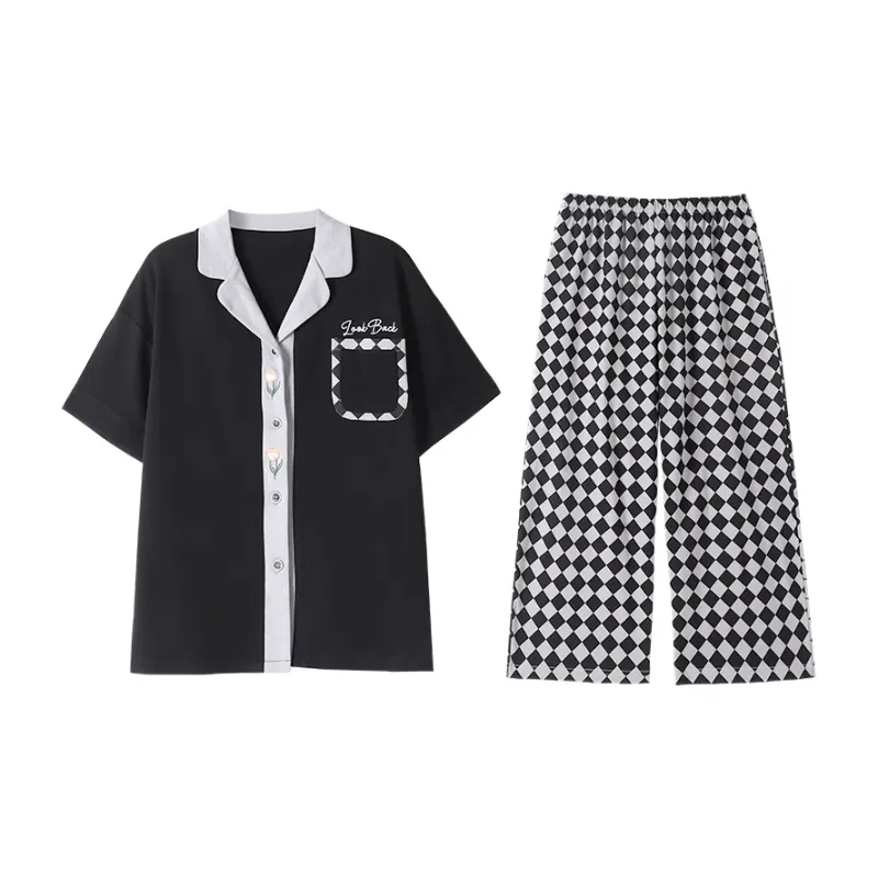 Tianmicat Pajama Set Women's Black-0
