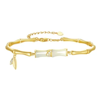 CHOW TAI SENG Bracelets Pale Greenish White Jade Women's