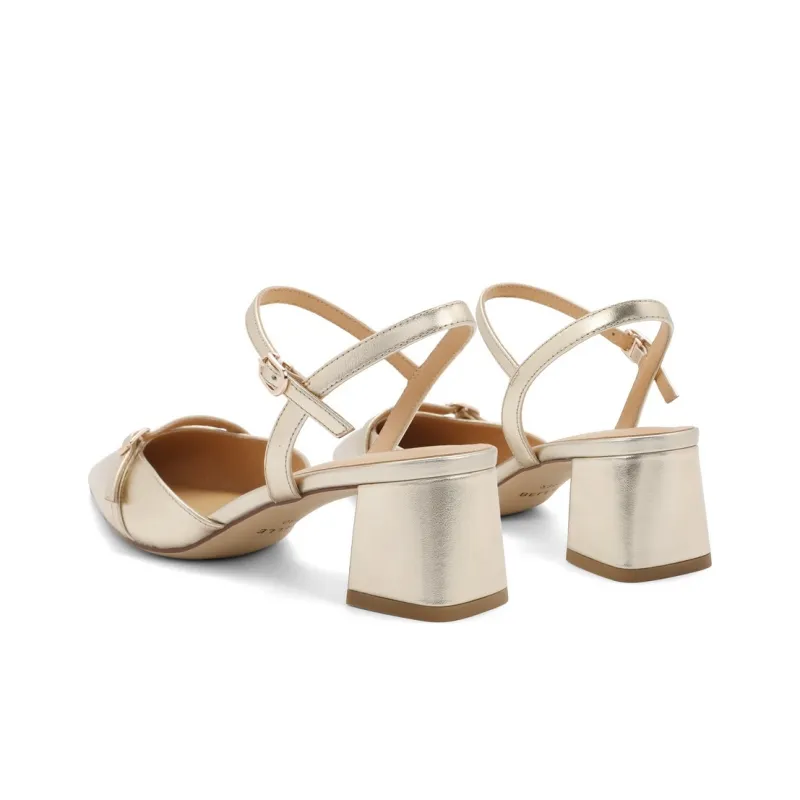 BELLE Casual Single Shoes 5CM Women's Apricot Beige Silver Gold-11