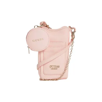 GUESS Artificial Leather One Shoulder Crossbody Cell Phone Pouch Women's Rose Pink