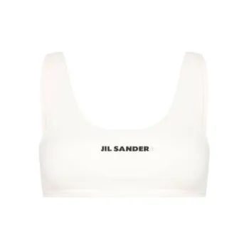 JIL SANDER + Logo Printed Sports Bra