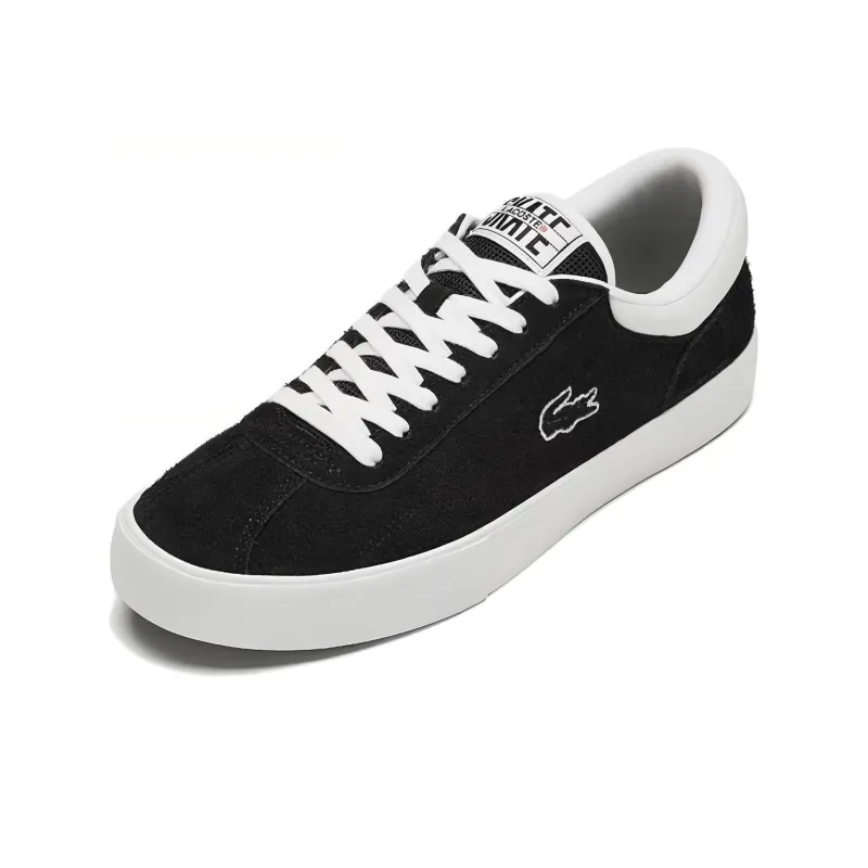 LACOSTE Slip Resistant, Waterproof, Lightweight Low Top Skateboard Shoes Men's White Black-2