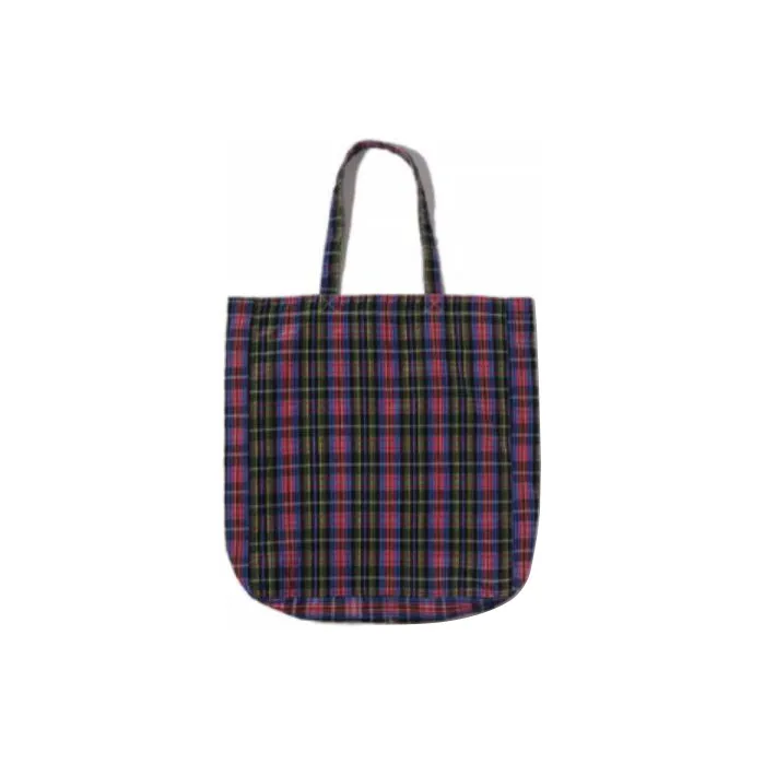 TYAKASHA Fabric Tote Bag Shopping Bag Shoulder Bag Handbag Large Size Unisex Red Black Plaid-2