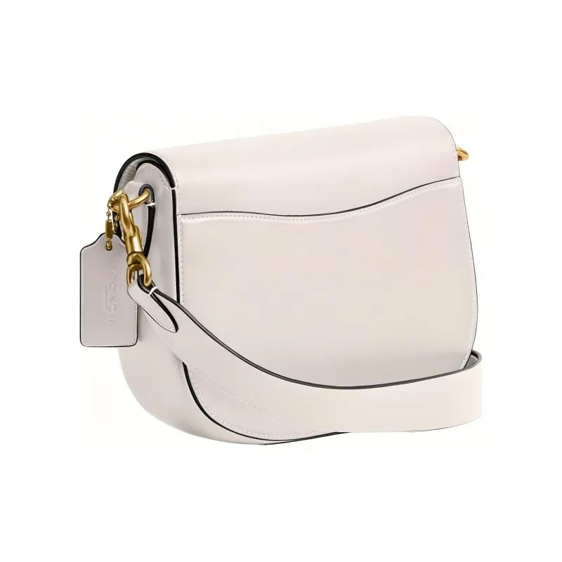 COACH Harley Glove Leather Saddle Bag, Shoulder Bag Women's White-2