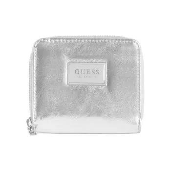 GUESS Artificial Leather Wallet Small Size Women's Metallic Silver