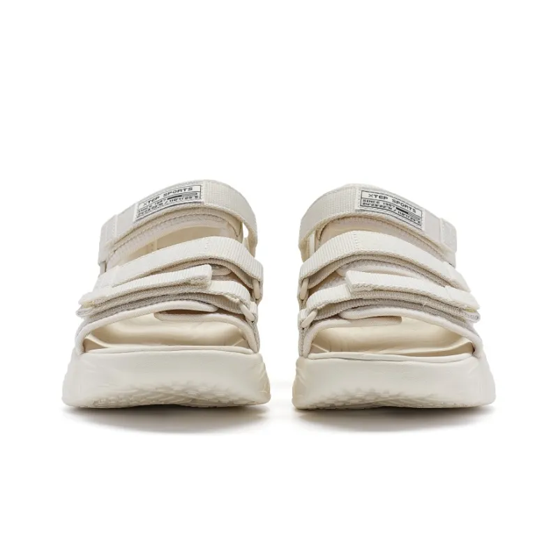 XTEP Beach Sandals Women's Milk Tea White-5