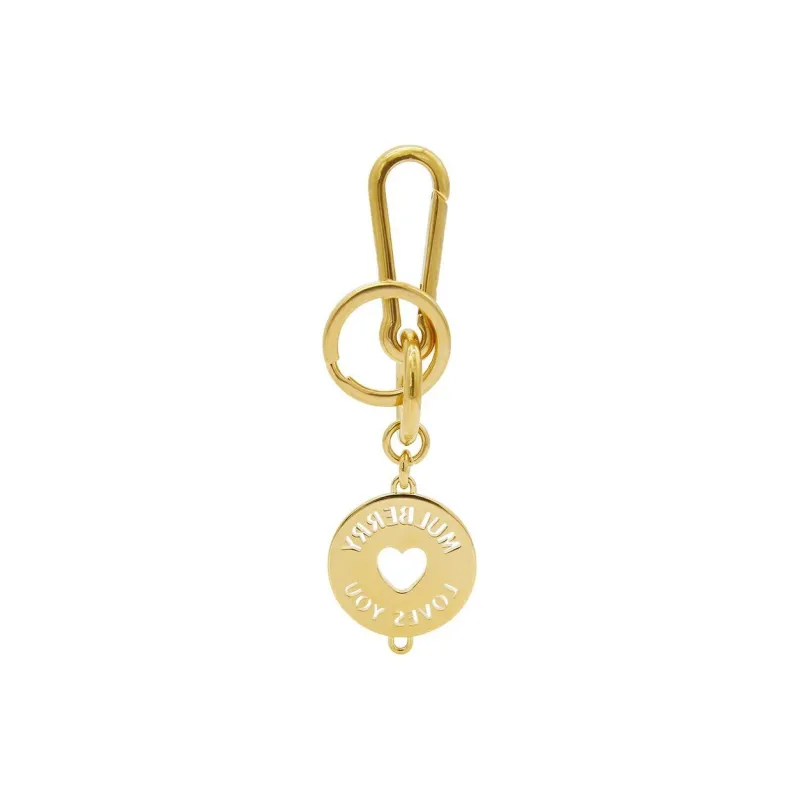 Mulberry Metal Keychain Bag Accessory Unisex Gold-1