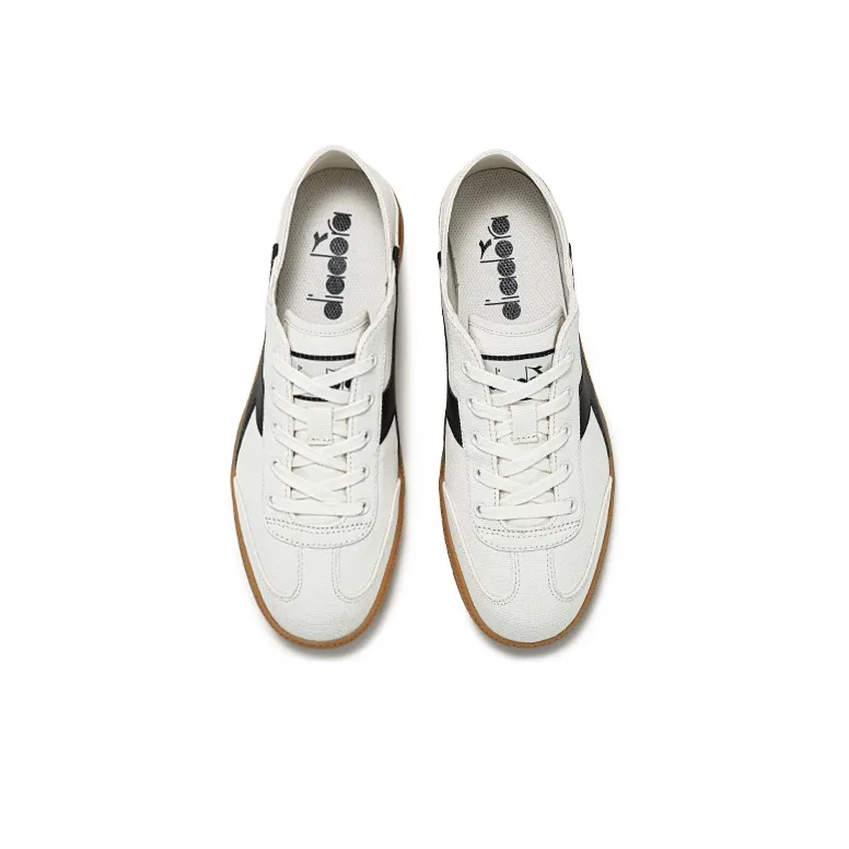 Diadora Anti Slip Wear Resistant Low Top Skateboard Shoes Unisex Ecru-3