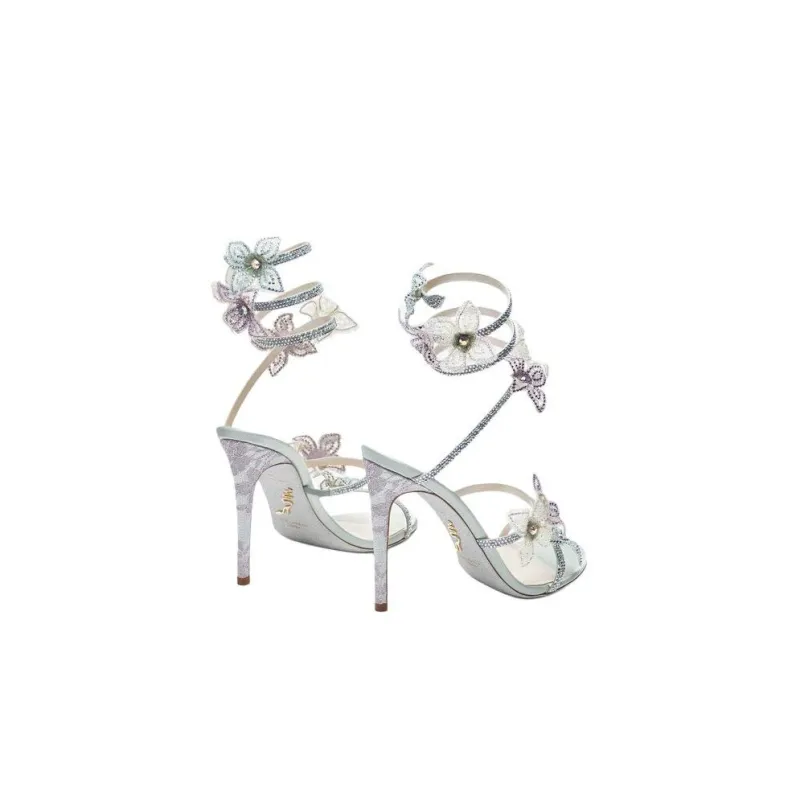 RENE CAOVILLA Floriane One Strap Sandals 10.5cm Women's Sky Blue-3