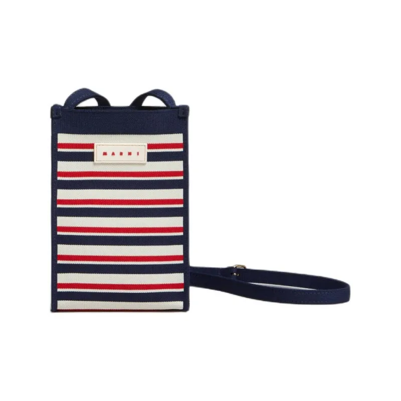 MARNI Polyester Crossbody Bag Shoulder Bag Women's White & Red & Marine Blue-0