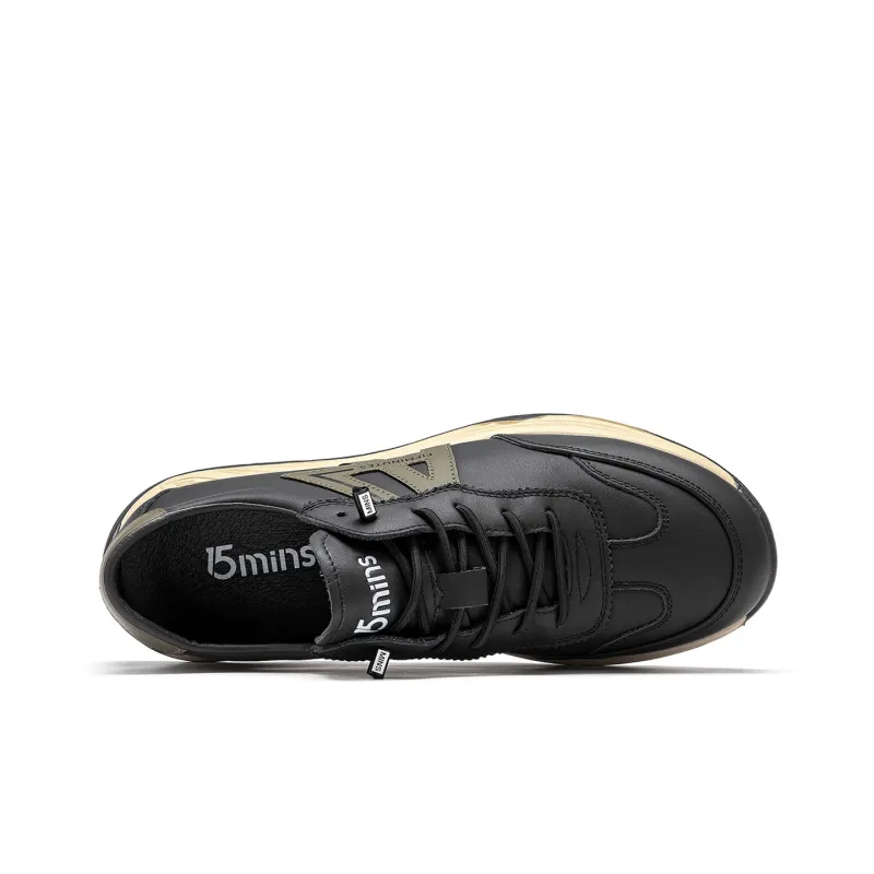 15 MINS Casual Shoes Men Low Top Black Green-3
