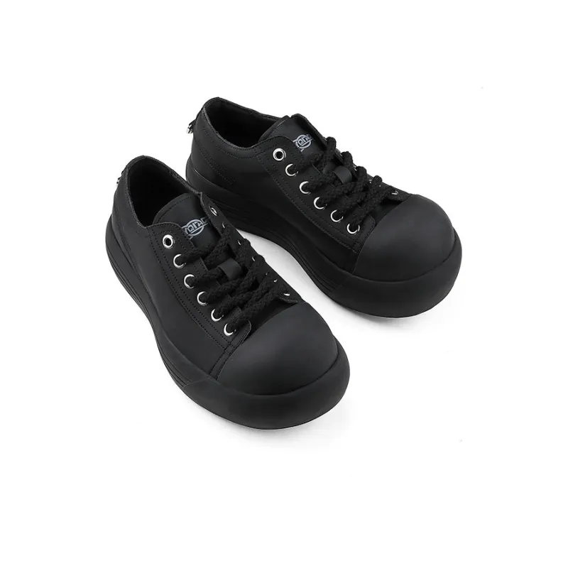 HANQIAORIJI Black Blood Series Skateboard Shoes Unisex Low Top Black-5