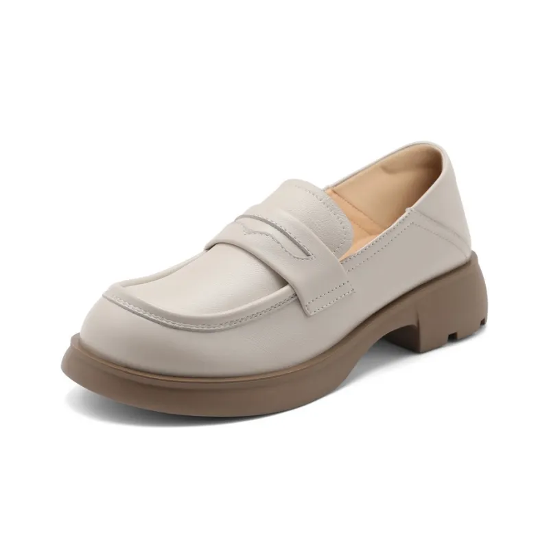BELLE Loafers 3.5CM Women's Black Beige Brown-13