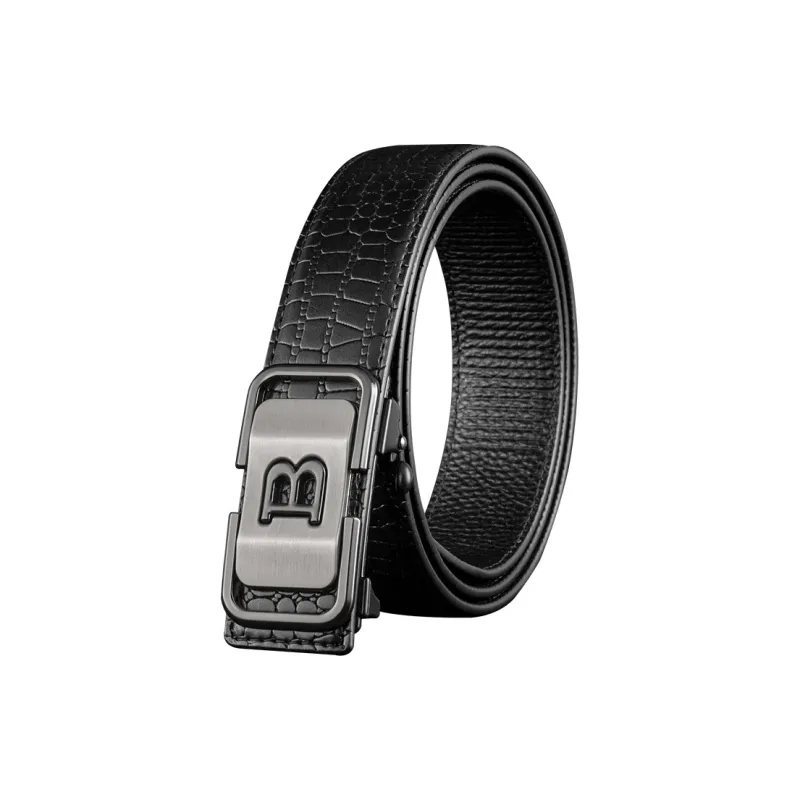 LUCKY LION No Button Automatic Buckle, In Belt Dress Shirt Cow Split Leather Belts Men's-2