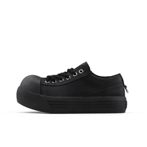 HANQIAORIJI Black Blood Series Skateboard Shoes Unisex Low-Top Black