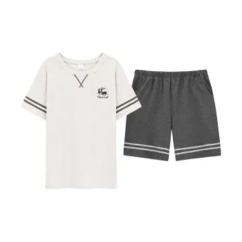 CHUDUAN Outerwear Loungewear & Sleepwear Set Men's Light Gray