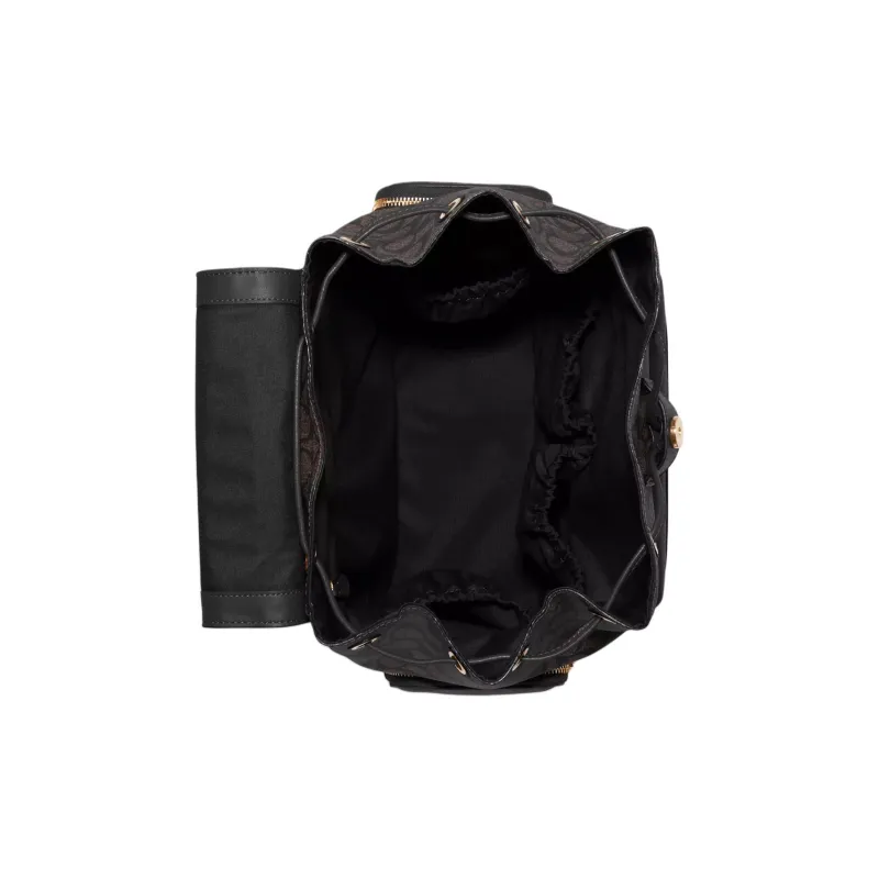 COACH Baby Canvas With Leather Backpack Mom Bag Backpacks Large Size Unisex Black Brown-2