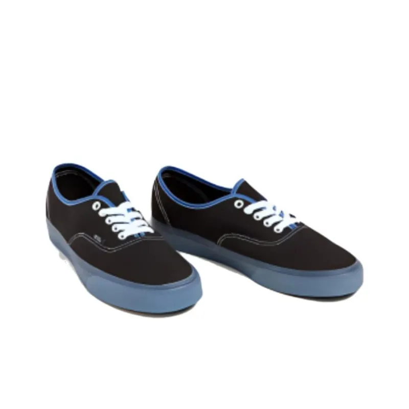 Vans Authentic Anti Slip Wear Resistant Low Top Skateboard Shoes Unisex Black Blue-2