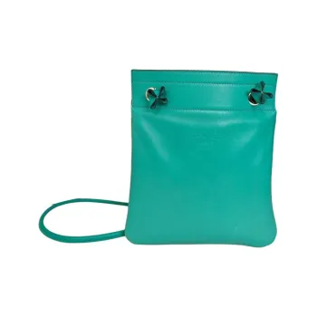 HERMES Aline Milo Sheepskin With Swift Leather Shoulder Bag Crossbody Bag Mini Unisex Dark Green