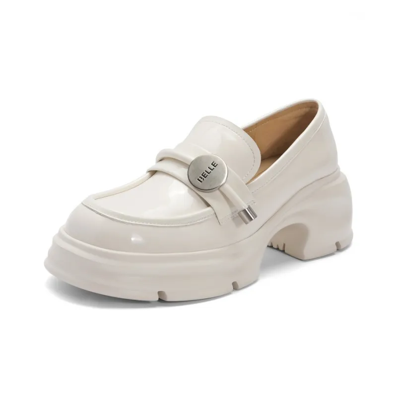 BELLE Loafers 6CM Women's Ecru, Black-1
