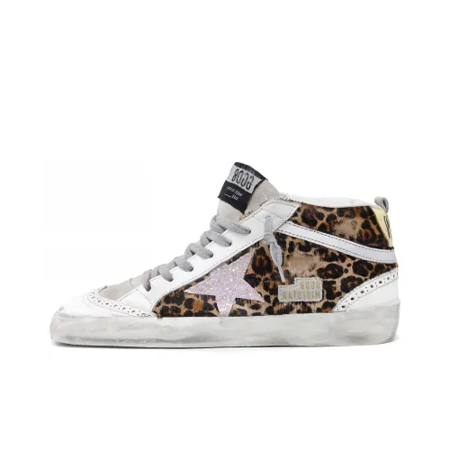 Golden Goose Mid Star Skateboard Shoes Women's Mid-Top Leopard