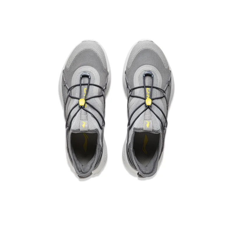 LiNing Cloud Ease Slip On Non slip Wear resistant Shock Absorption Low Top Casual Shoes Men's Shadow Gray-3