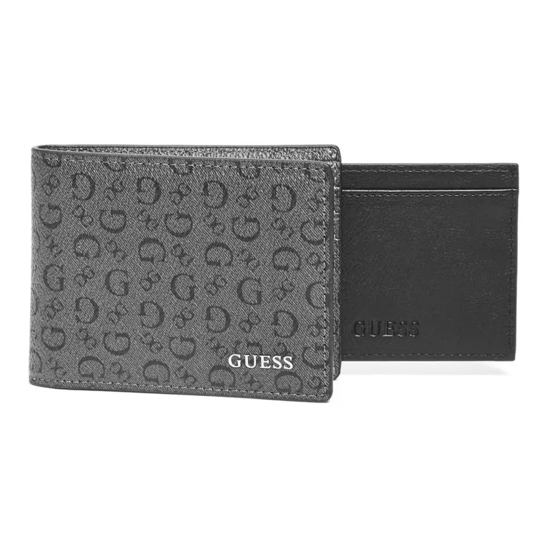 GUESS Artificial Leather Wallet Men's Coal Charcoal-1
