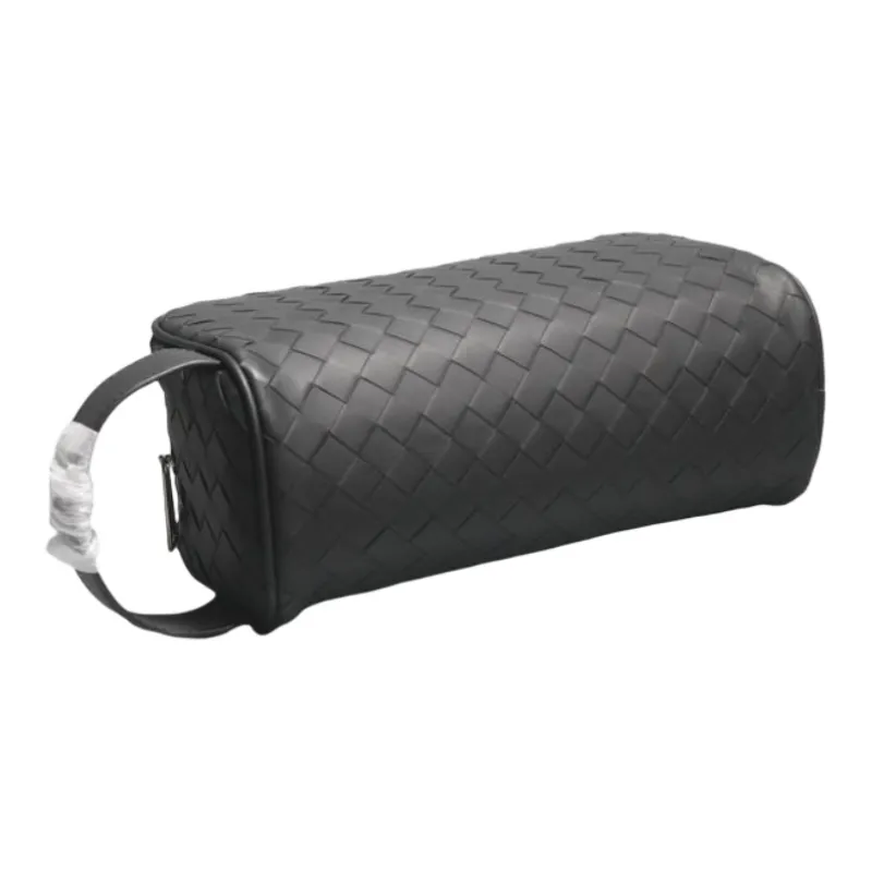 CMLZIUA Top Grain Cow Leather Clutch Large Size Unisex Black-1