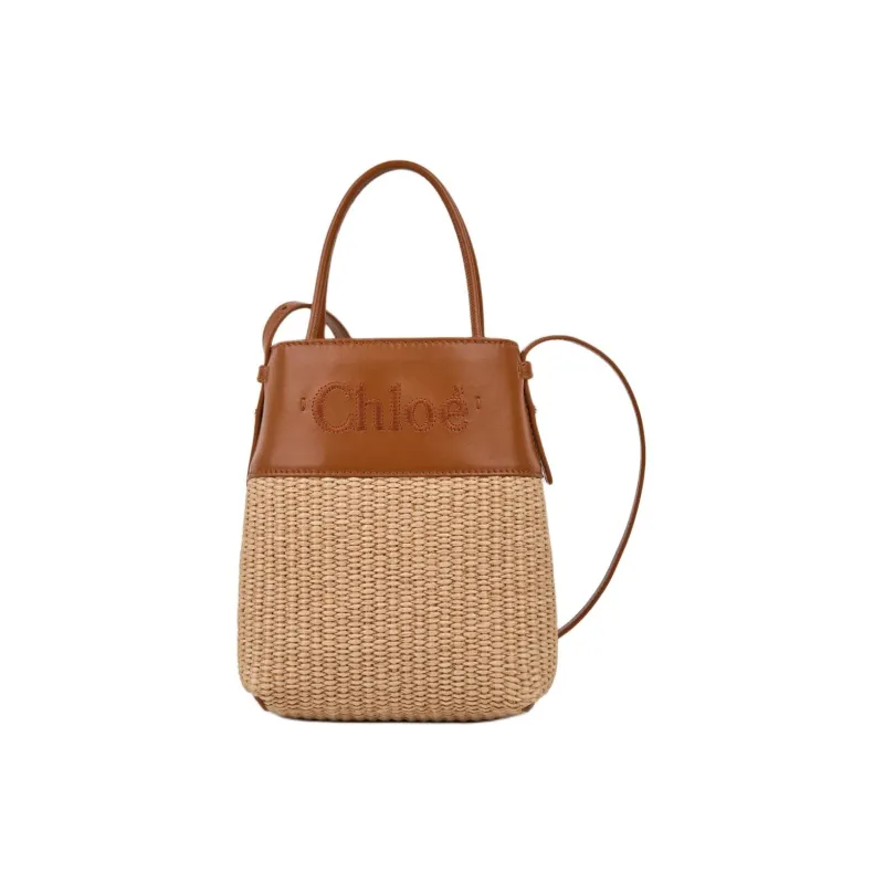 Chloe Calfskin Tote Bag, Shopping Bag, Shoulder Bag, Handbag Mini Women's Caramel-1