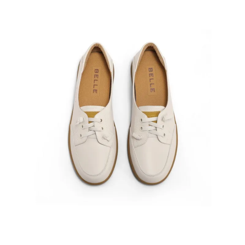BELLE Women's Casual Shoes 2CM Women's Apricot Color Off-White-6