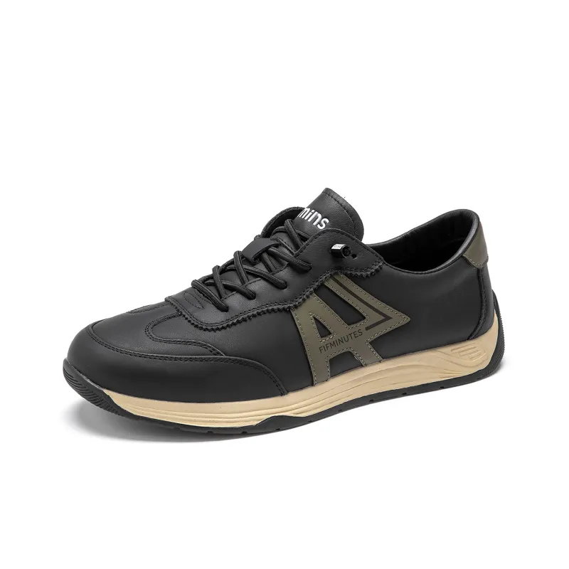 15 MINS Casual Shoes Men Low Top Black Green-1