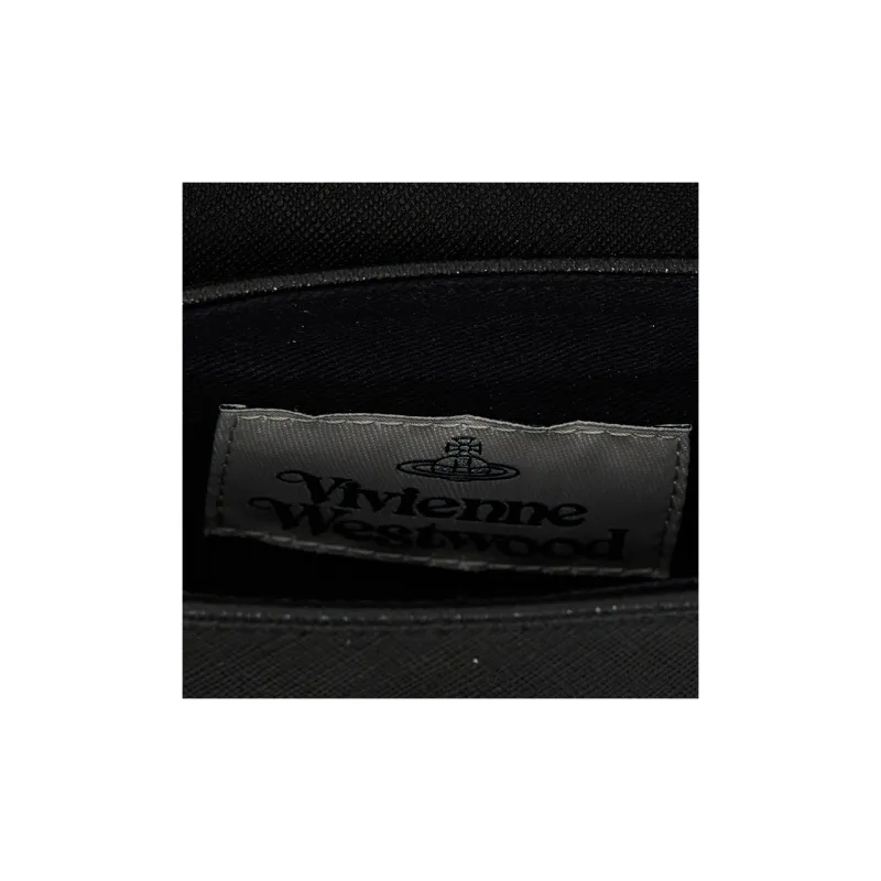 Vivienne Westwood Saffiano Leather Shoulder Bag Crossbody Bag Women's Black-3