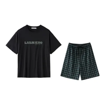 QINZUIMAO Pajama Set Men's Black