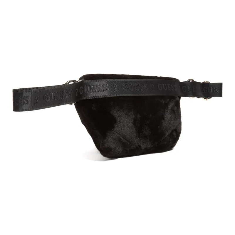 GUESS Faux Fur Fanny Pack Mini Women's Black-1